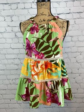 Entro Floral Print Multi Tier Top